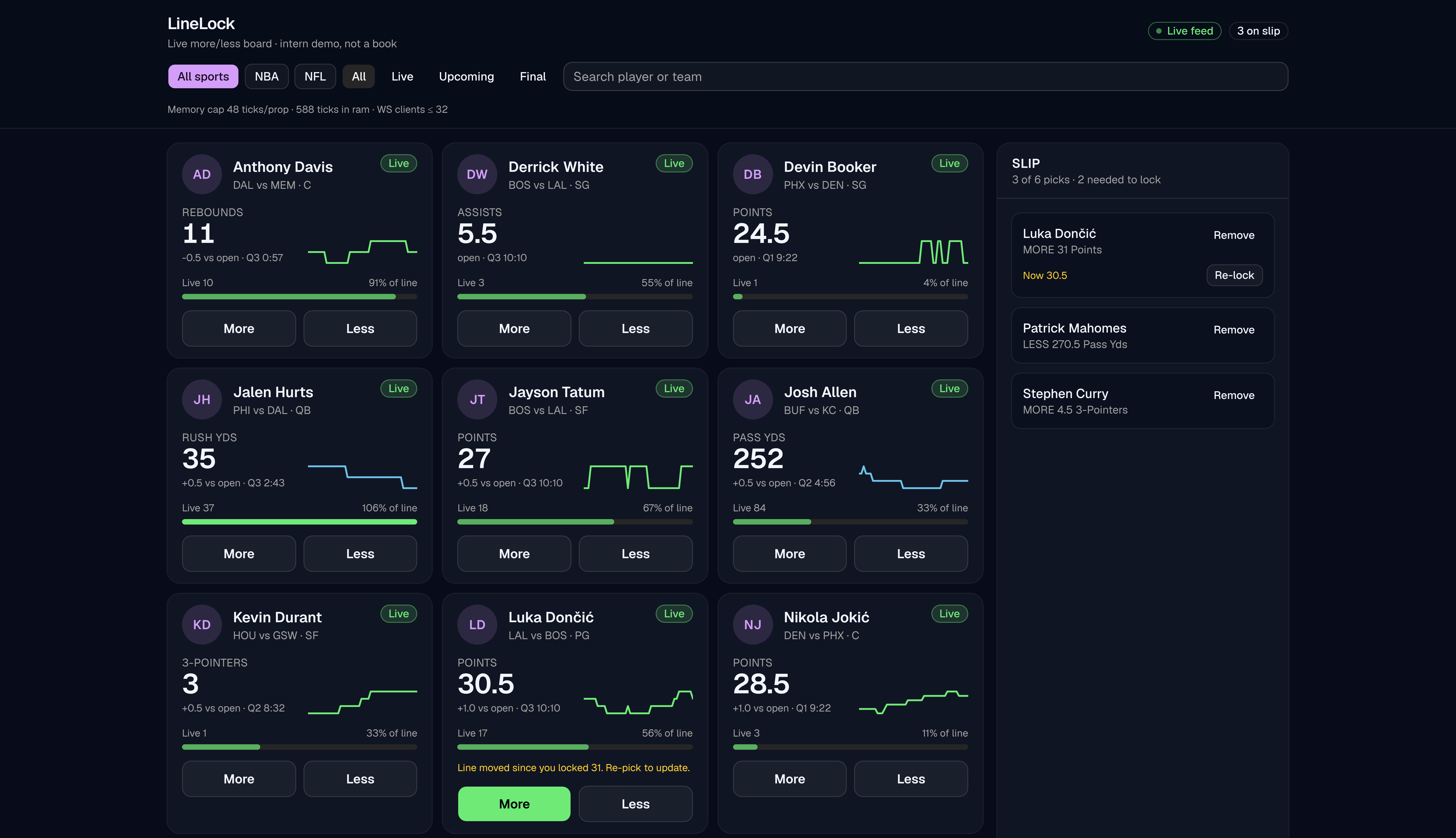 LineLock interface