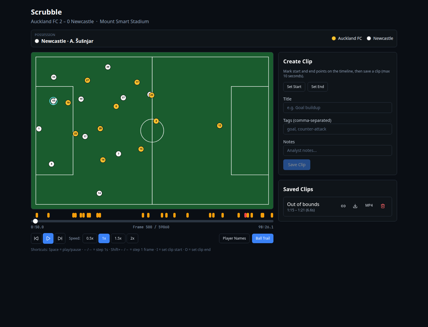 Scrubble interface